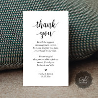 Wedding Thank you, Modern Script Enclosure Card