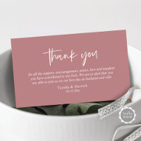 Wedding Thank you, Modern Simple Script Enclosure 