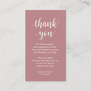 Wedding Thank you, Modern Simple Script Enclosure Card