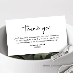Wedding Thank you, Modern Simple Script Enclosure Card