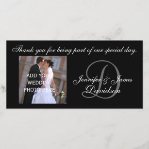 Wedding Thank You Monogram D and Message