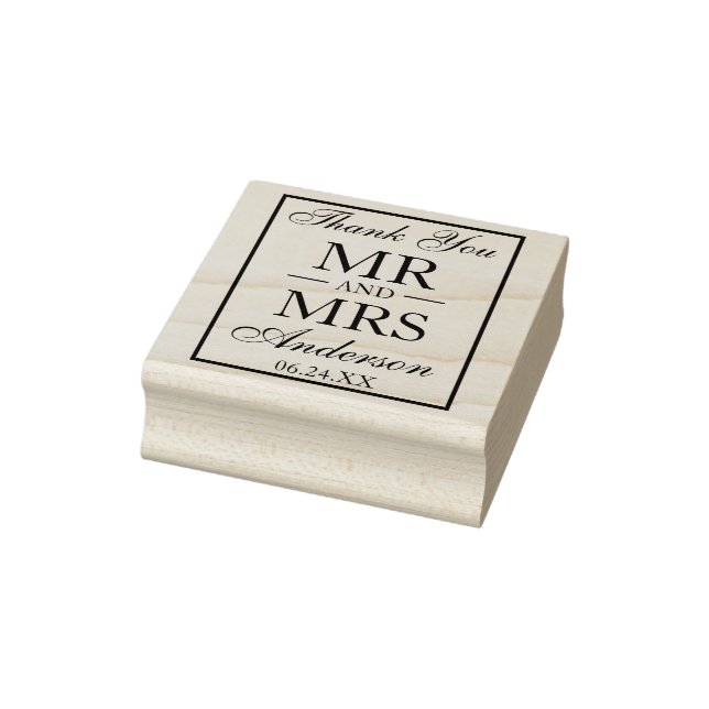 Wedding Thank You Mr. and Mrs. Rubber Stamp (Stamp)