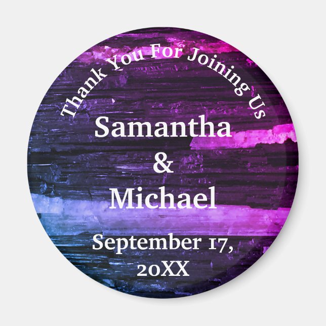 Wedding Thank You Neon Stripes Modern Appreciation Magnet (Front)
