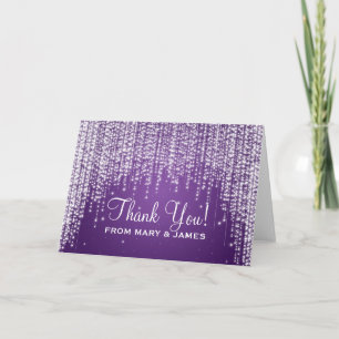 Wedding "Thank you" Night Dazzle Purple Thank You Card