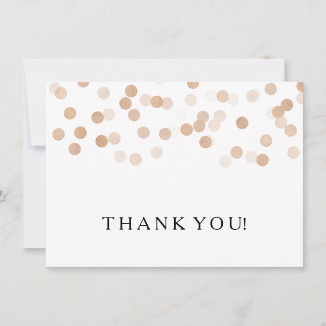 Wedding Thank You Note Copper Foil Glitter Lights Card (Front)