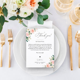 Wedding Thank You Note, In Lieu Of Favor Cards