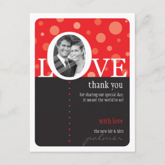 WEDDING THANK YOU NOTE :: LOVEbubbles 2 Postcard