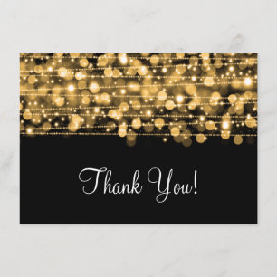 Wedding Thank You Note Party Sparkles Gold