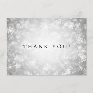 Wedding Thank You Note Silver Winter Wonderland
