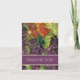 Wedding Thank You Notes, Autumn Grape Leaf