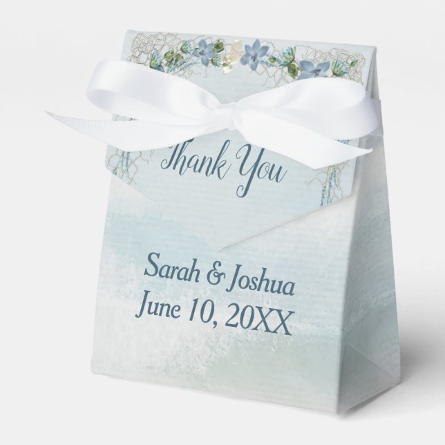 Wedding Thank You Ocean Watercolor Favor Box (Front Side)