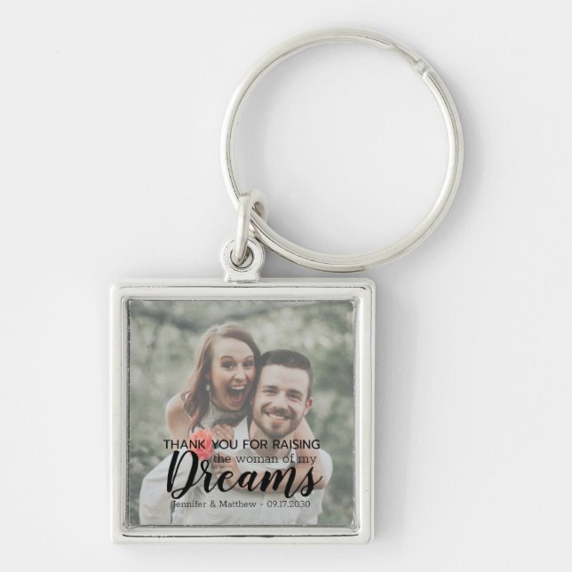 Wedding Thank You Parents of the Bride Photo Keychain (Front)