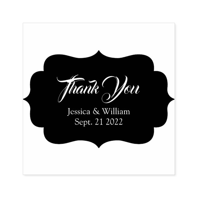 Wedding Thank You Personalized Rubber Stamp (Imprint)