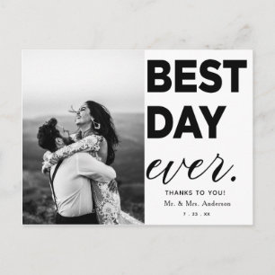 Wedding Thank You Photo Best Day Ever Postcard