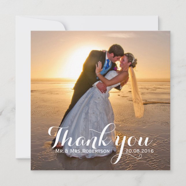 Wedding Thank You Photo Card (Front)