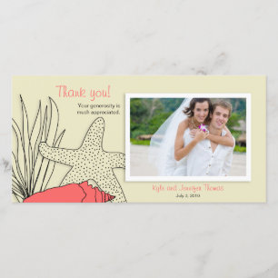 Wedding Thank You Photo Card - Beach Theme