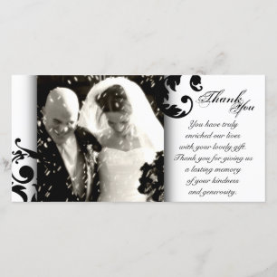 Wedding Thank You Photo Card - Black & White