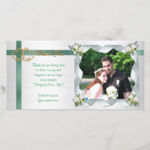Wedding thank you photo card ribbons
