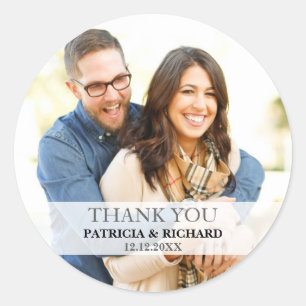 Wedding Thank You Photo Classic Round Sticker