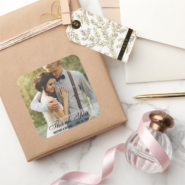 Wedding Thank You Photo Favour Stickers S (Gifting)