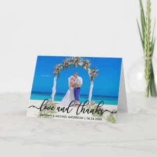 Wedding Thank You    Photo Love and Thanks Fold Card
