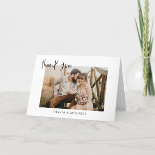 Wedding Thank You Photo Minimalist Card