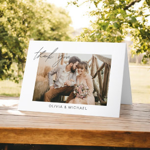 Wedding Thank You Photo Minimalist Card