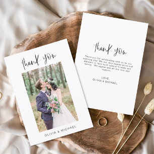 Wedding Thank You Photo Minimalist Card