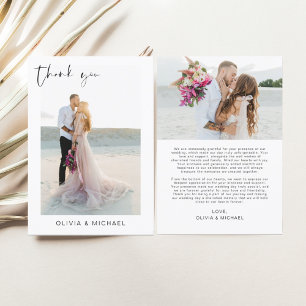 Wedding Thank You Photo Minimalist Card