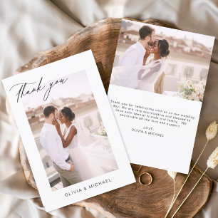 Wedding Thank You Photo Minimalist Romantic