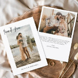 Wedding Thank You Photo Minimalist Romantic<br><div class="desc">Elevate your gratitude with our elegant thank you cards featuring modern script and your favourite wedding photo. These cards offer a stylish and minimalist design that perfectly complements any wedding aesthetic. Personalize them with a heartfelt message of appreciation to convey your thanks to friends and family for their love and...</div>