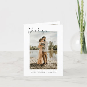 Wedding Thank You Photo Minimalist Romantic Card