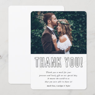 WEDDING THANK YOU photo modern minimal outline