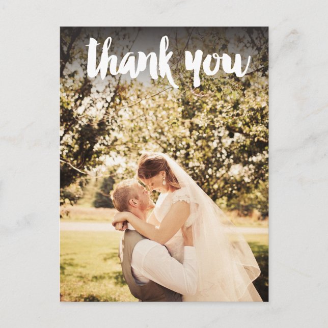 Wedding Thank You Photo Overlay Postcard Template (Front)