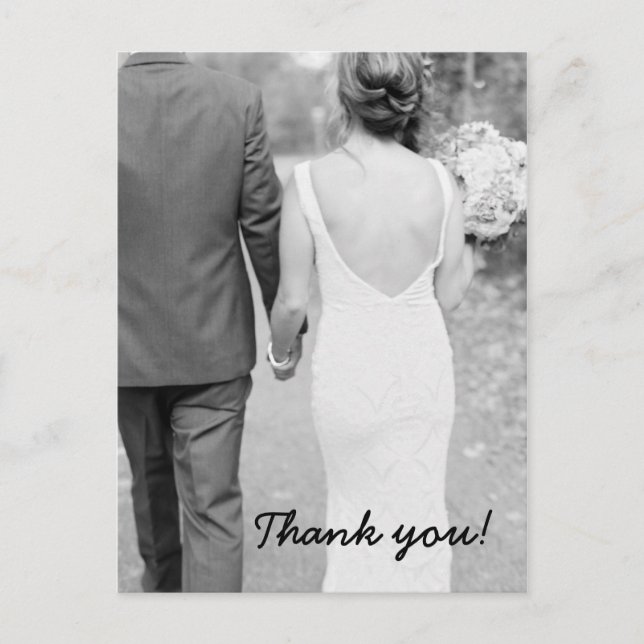 Wedding Thank You Photo Post Card (Front)