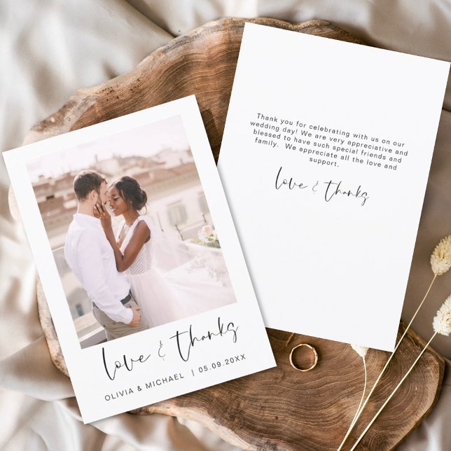 Wedding Thank You Photo Simple Minimalist Card (Creator Uploaded)
