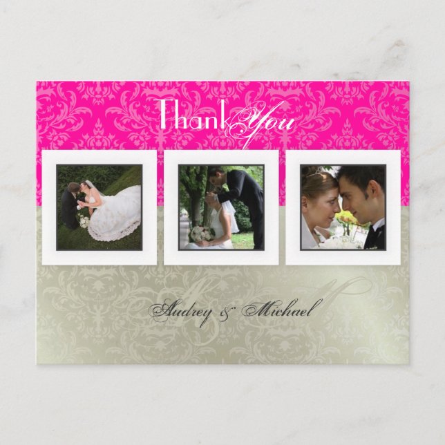 Wedding Thank you postcards/DIY colour+photos Postcard (Front)