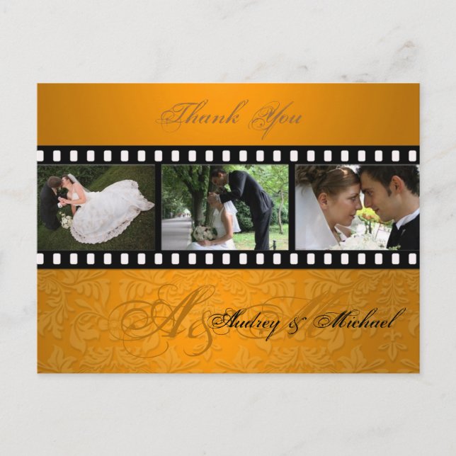 Wedding Thank you postcards insert your photos (Front)