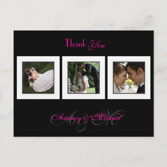 Wedding Thank you postcards insert your photos (Front)