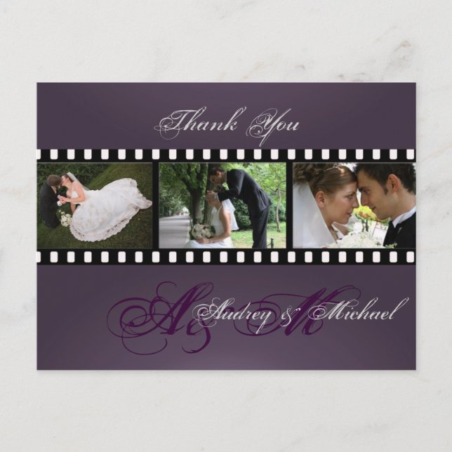 Wedding Thank you postcards insert your photos (Front)