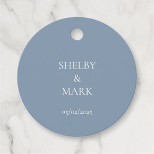 Wedding Thank you, Romantic Dusty Blue Favour Tags