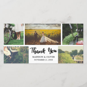Wedding Thank You Script Five Photo Collage Card