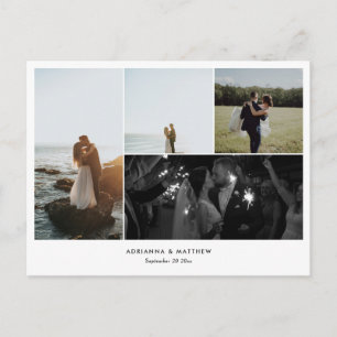 Wedding Thank You Script Modern Photo Collage Postcard