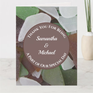 Wedding Thank You Sea Glass Beach Ceremony Card