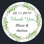 WEDDING THANK YOU STICKERS GREEN VINES<br><div class="desc">WEDDING THANK YOU STICKERS GREEN VINES</div>