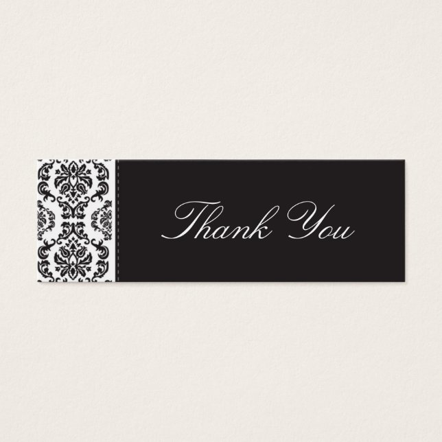 WEDDING :: thank you tag :: damask - black 2 (Front)