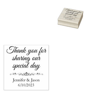 Wedding Thank You Text  Rubber Stamp