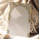 Wedding Thank You Vintage Art Nouveau by Mucha Foil Holiday Postcard<br><div class="desc">Art Nouveau Vintage wedding THANK YOU card by Alphonse Mucha in a floral, romantic, and whimsical design. Victorian flourishes complement classic art deco fonts. Please enter your custom information, and you're done. If you wish to change the design further, click the blue "Customize It" button. Thank you so much for...</div>