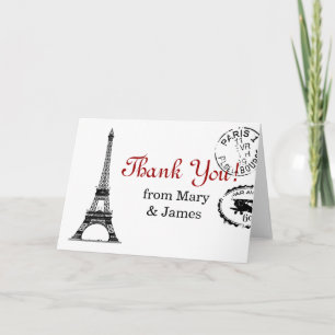 Wedding "Thank you" Vintage Paris Postcard