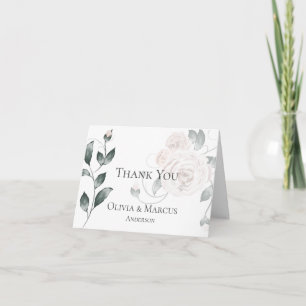 Wedding Thank You     Watercolor Dusty Rose Pink Card